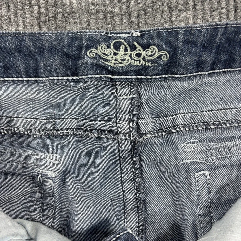 DO Denim Bootcut Jeans Womens 14 Dark Blue Thick Stitch Flap Pocket Y2K Style - Picture 9 of 15